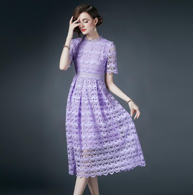 lace middle dress Marguerite White Lace Dip Hem Midaxi Dress – Frock and Frill