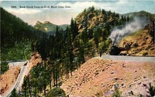 Vintage Postcard- Rock Creek Loop on C.C. Short Line, CO.