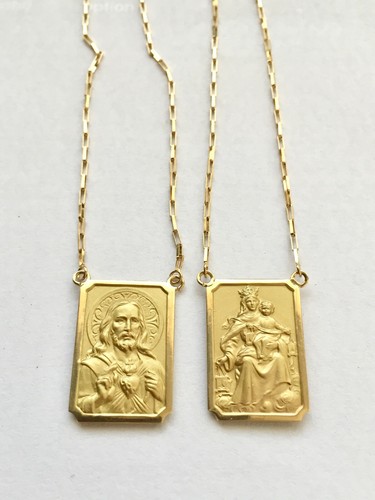 18k Gold Scapular Lady of Carmel with 