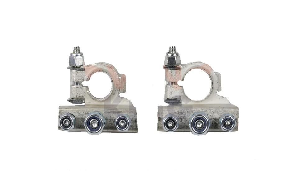 Paire de cosses de batterie plus et moins pour Iveco Daily II III références 10143694 10454694