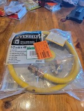 New Gas Dryer Connector Kit 1/2 IN OD x 48 in Long by Everbilt w/ leak detect so