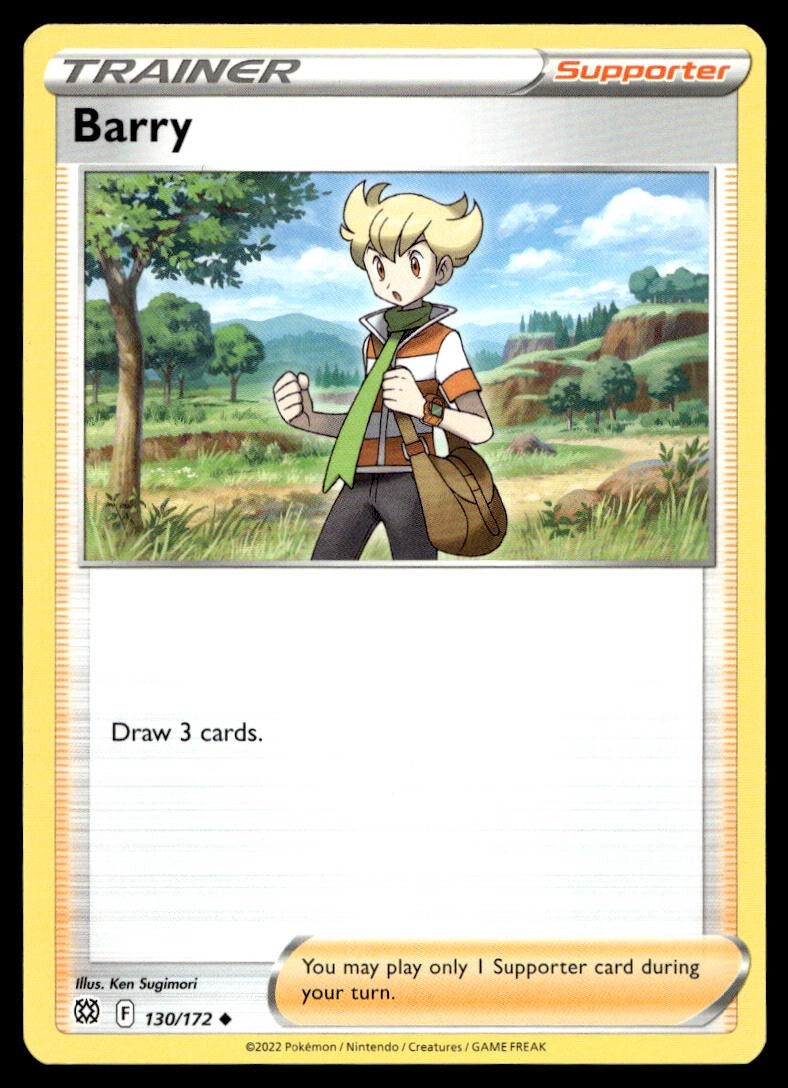 Barry 130/172 Pokemon Card Brilliant Stars Uncommon Trainer Near Mint W16