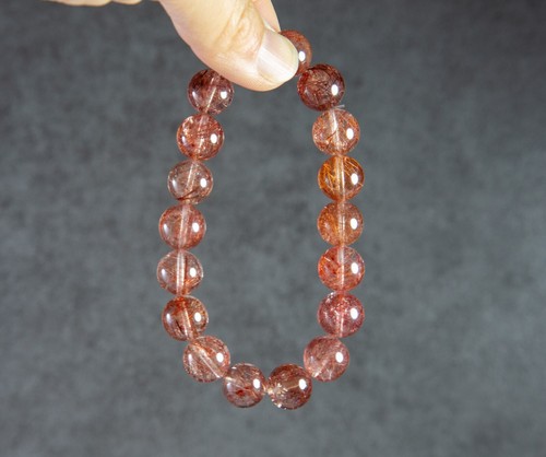 11.5mm Red Hair Quartz, Rutilated Quartz, Tourmalinated Quartz - Picture 3 of 10