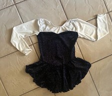 NEW Girls NAVY Velvet GLITTERY Ivory DANCE Competition FIGURE ICE SKATING Dress