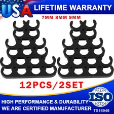 12pcs Spark Plug Holders 7-8-9mm Ignition Lead Wire Separators Dividers Clip-in