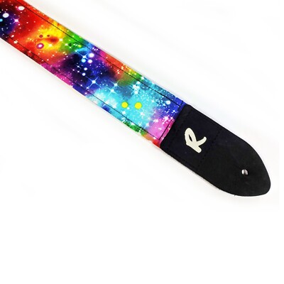Rainbow Galaxy Guitar Strap - Space - Sci Fi - Pink Purple Blue Black Yellow