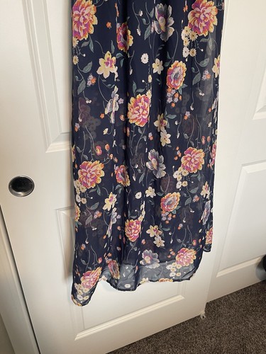 Bailey Blue Sz S Maxi Blue Floral Faux Wrap Mini Lined - Picture 5 of 19