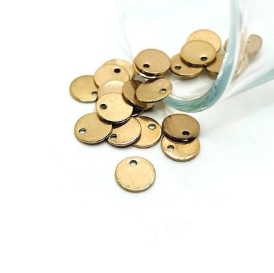 20, 50 or 100 BULK 8mm Circle Stamping Tag Blanks, Rose Gold - US Seller - RG764