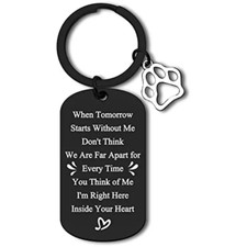 When Tomorrow Starts Without You Pet Memorial Keychain Dog Cat