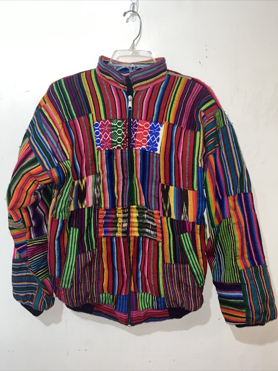 80's  90's  GUATEMALA JACKET グアテマラジャケット Vtg Hand Made in Guatemala Jacket Adult Medium Multicolor