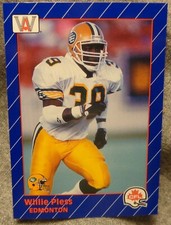 1991 AW Sports CFL Football Card - Willie Pless - Kansas alumni - NM 