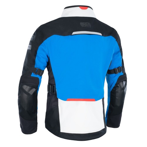OXFORD MONDIAL 2.0 MENS LAMINATED TEXTILE MOTORCYCLE JACKET GREY BLUE RED - Picture 2 of 4