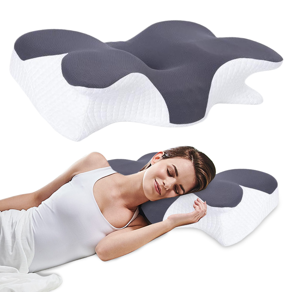 Contour Memory Foam Pillow for Neck Shoulder Pain Relief Sleeping Side