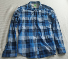 Hugo Boss Men's Button Up Plaid Shirt Blue Green Label Regular Fit L