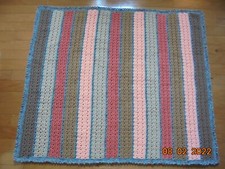 Handmade Crocheted Baby Toddler Afghan Crib Blanket, New Multi-colored