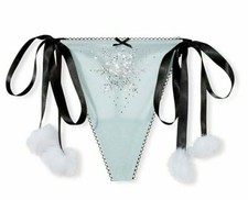 Victoria's Secret Dream Angels Crystal Snowflake Pom-Pom V-String Panty S M L XL
