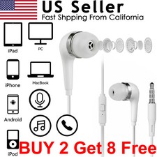 3.5mm In-Ear Headset Earphone Headphones Earbud with Mic For Samsung Galaxy PC