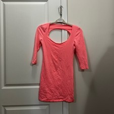 Neon Pink Cut Out Long Sleeve Mini Dress Size Small