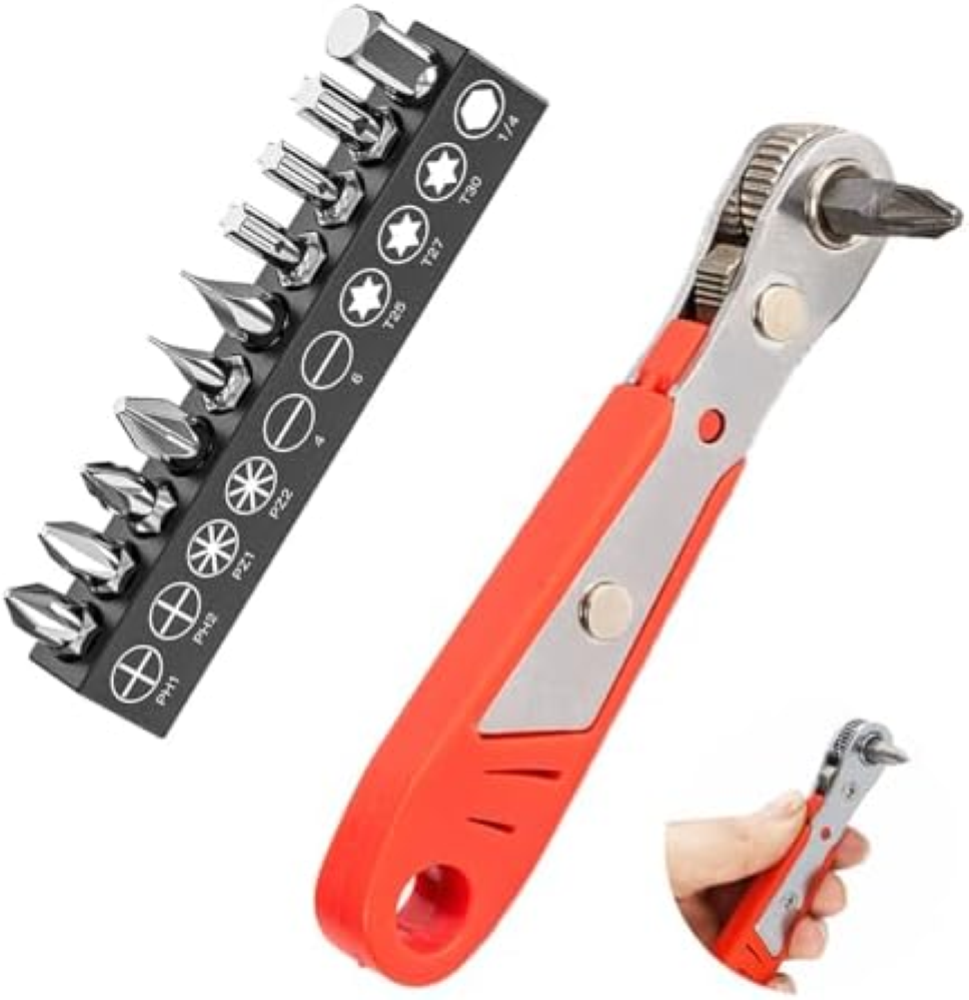 Set Mini Chiave a Cricchetto, Chiave a Cricchetto 110 mm, Cacciavite Magnetico p