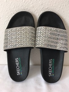 skechers plush foam slides