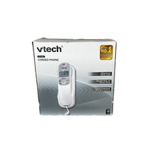 VTECH T1100 White And Grey Corded Telephone Base With Handset Free Shipping