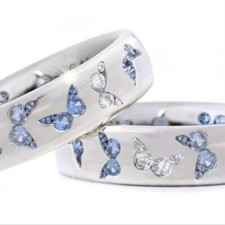 Elegant Rings for Women Silver Butterfly Jewelry Wedding Zircon Ring Gifts⇔