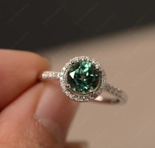 Lab Grown Green Sapphire Woman Ring, Stunning Sapphire Engagement Ring For Women