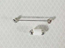 Dollhouse Miniature Towel Rod & Toilet Paper Holder Bathroom 1:12 Scale Silver
