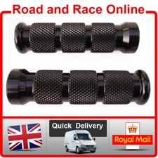 Foot Pegs For Rearsets 12mm Fixing Black Billet CNC Aluminium Pair Universal Fit