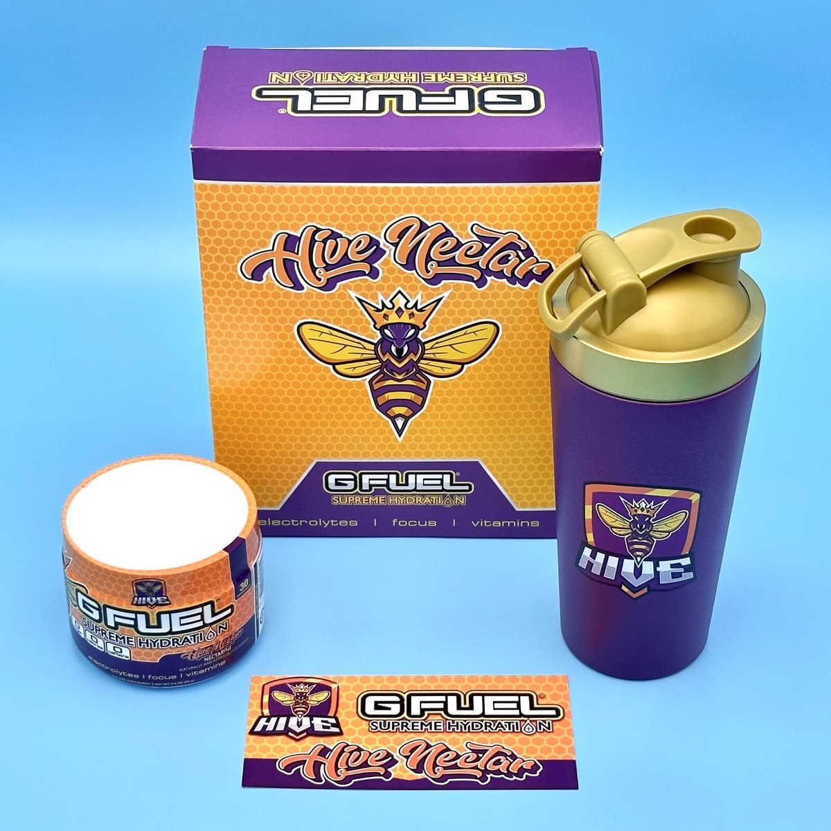 G Fuel Hive Nectar Supreme Hydration Tub Collector's Box + Tall
