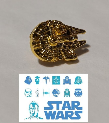 GLD1 STAR WARS Millennium Falcon Logo Metal Pin brooch badge darth vader cosplay - Picture 4 of 9