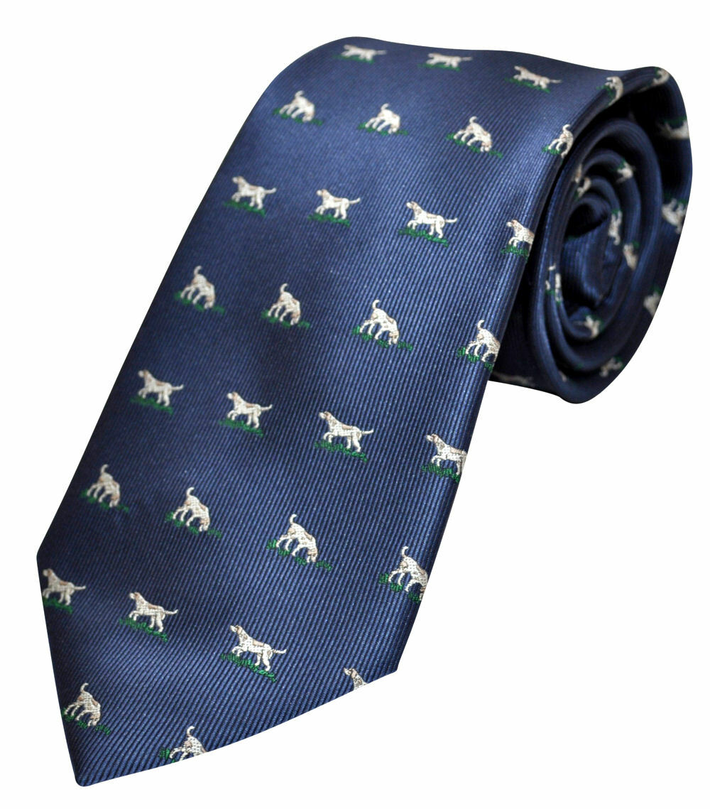 THE TIE STUDIO - Labrador Dogs - Retrievers on Navy Blue Men's Classic Tie