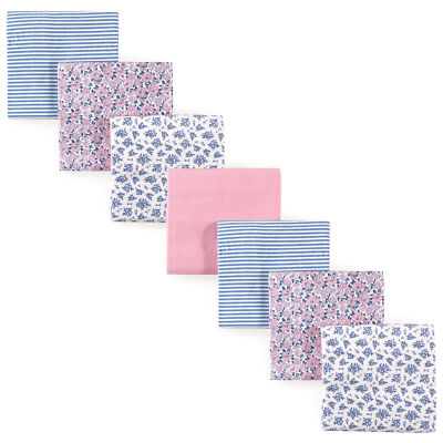 Hudson Baby Cotton Flannel Receiving Blankets Bundle, Classic Floral, One Size