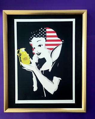 DEATH NYC Hand Signed LARGE Print COA Framed 16x20in Snow White Grenade China %