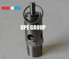 STAINLESS STEEL SAFETY RELIEF VALVE 1/2" NPT  225 PSI  POP OFF AIR TANK RECEIVER