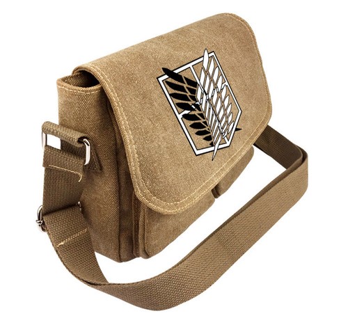 Attack on Titan School Crossbody Canvas Messenger Bag Winged Shoulder ...