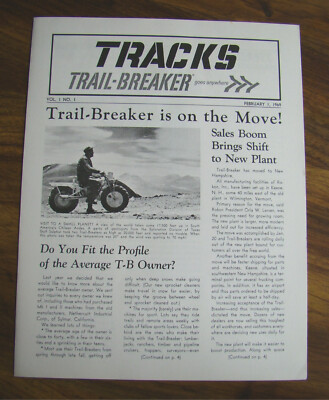 1969 TRACKS Rokon Trailbreaker Newsletter V1 #1 motorcycle
