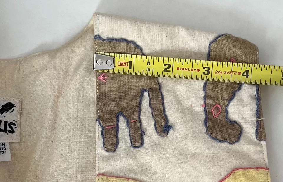 Chaleco abierto vintage Kaktus Boho bordado patrón elefante para mujer talla pequeña Foto 4 de 4
