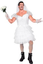 Mens Bride Fancy Dress Costume Stag Hen Party Outfit