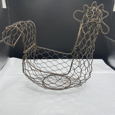 KitchenCraft Wire Hen Egg Basket Chicken Shaped Shabby Chic Farmhouse Countertop