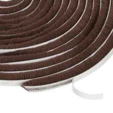 Self Adhesive Brush Seal Weather Stripping 5/16" x 1/4" x 49ft, Brown