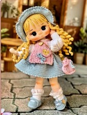 CROCHET PATTERN COPY amigurumi doll with removeable outfit in 4ply yarn 429