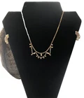 Vintage Rhinestone Necklace & Clip On Earrings Iridescent Colors Costume Jewelry