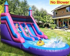 21FT Commercial PVC Inflatable Dual Water Slide Bounce House For Kids NO BLOWER