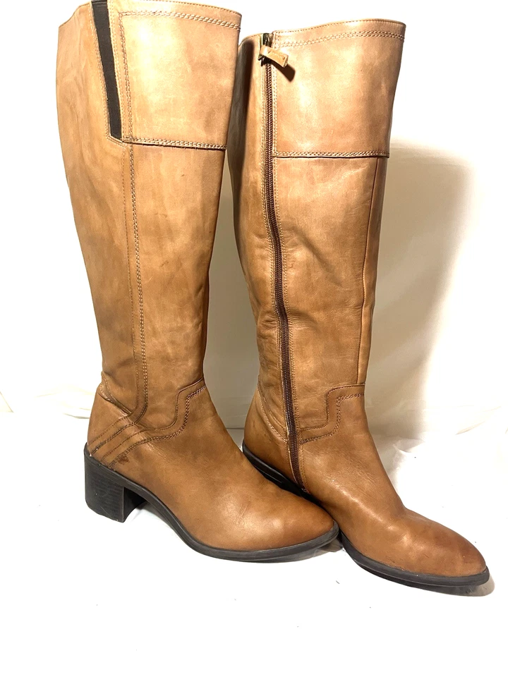 Botas hasta la rodilla de cuero marrón whisky Franco Sarto Edalina talla 8,5 Foto 2 de 4