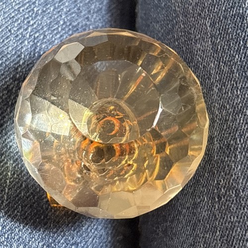 Vintage 24% Lead Crystal Gold Colored Apple/Peach SMALL - 第 5/5 張圖片