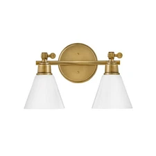 Hinkley Lighting Arti 2 Light Bath Vanity, Heritage Brass/Cased Opal - 51182HB