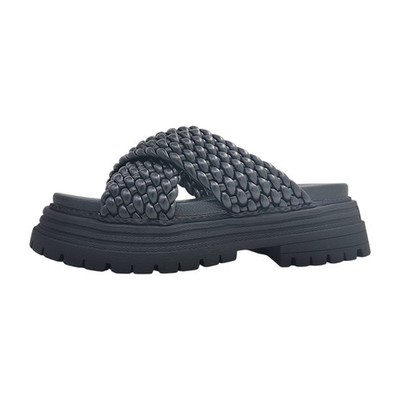 Buffalo Lennox Cross Damenschuhe Pantoletten Pantolette Schwarz Freizeit