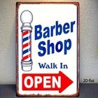 Vintage Barber Shop Tin Metal Signs Home Décor 8x12 Heavy-Duty Iron Retro "Walk