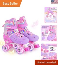 Roller Skates for Girls Boys Kids Age 4-6 5-8 6-12 8-12 with Light Up Wheels,...
